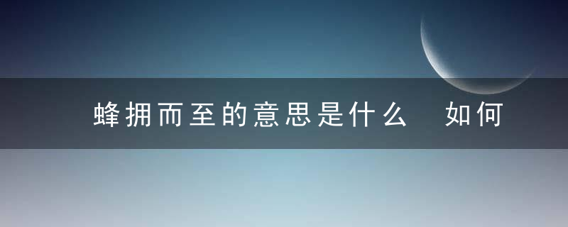 蜂拥而至的意思是什么 如何理解蜂拥而至